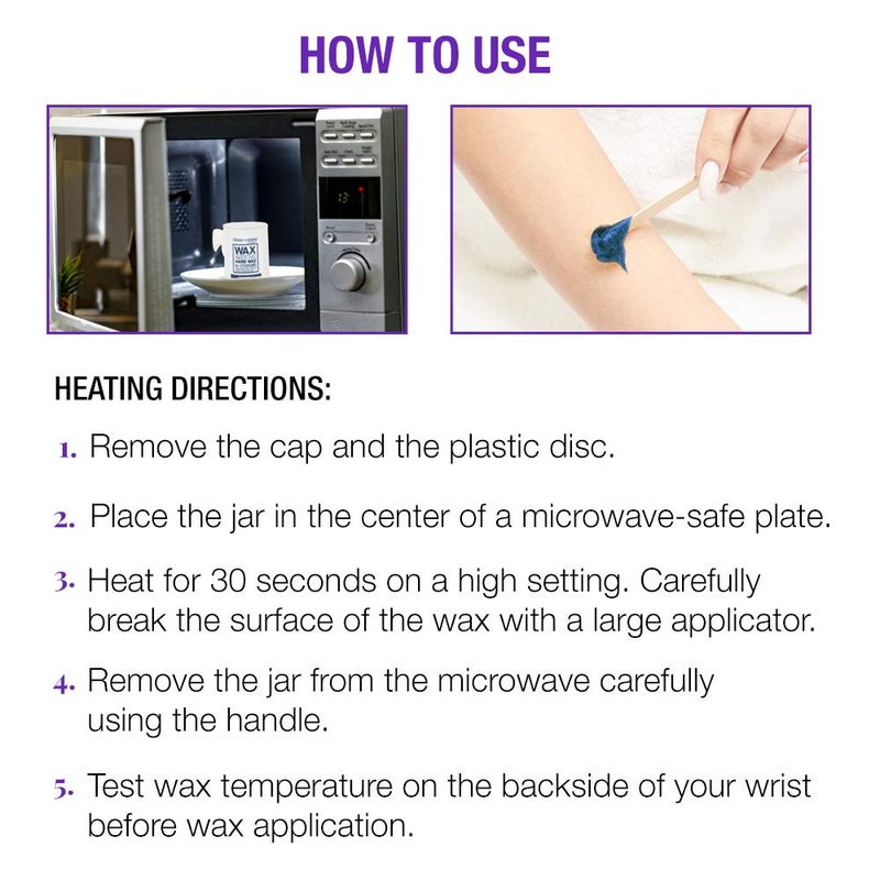 Clean + Easy Microwave Wax â€“ Microwavable Wax Hair Removal for Face, Body & Eyebrows, At-Home Facial Waxing, 1 oz - Image 5
